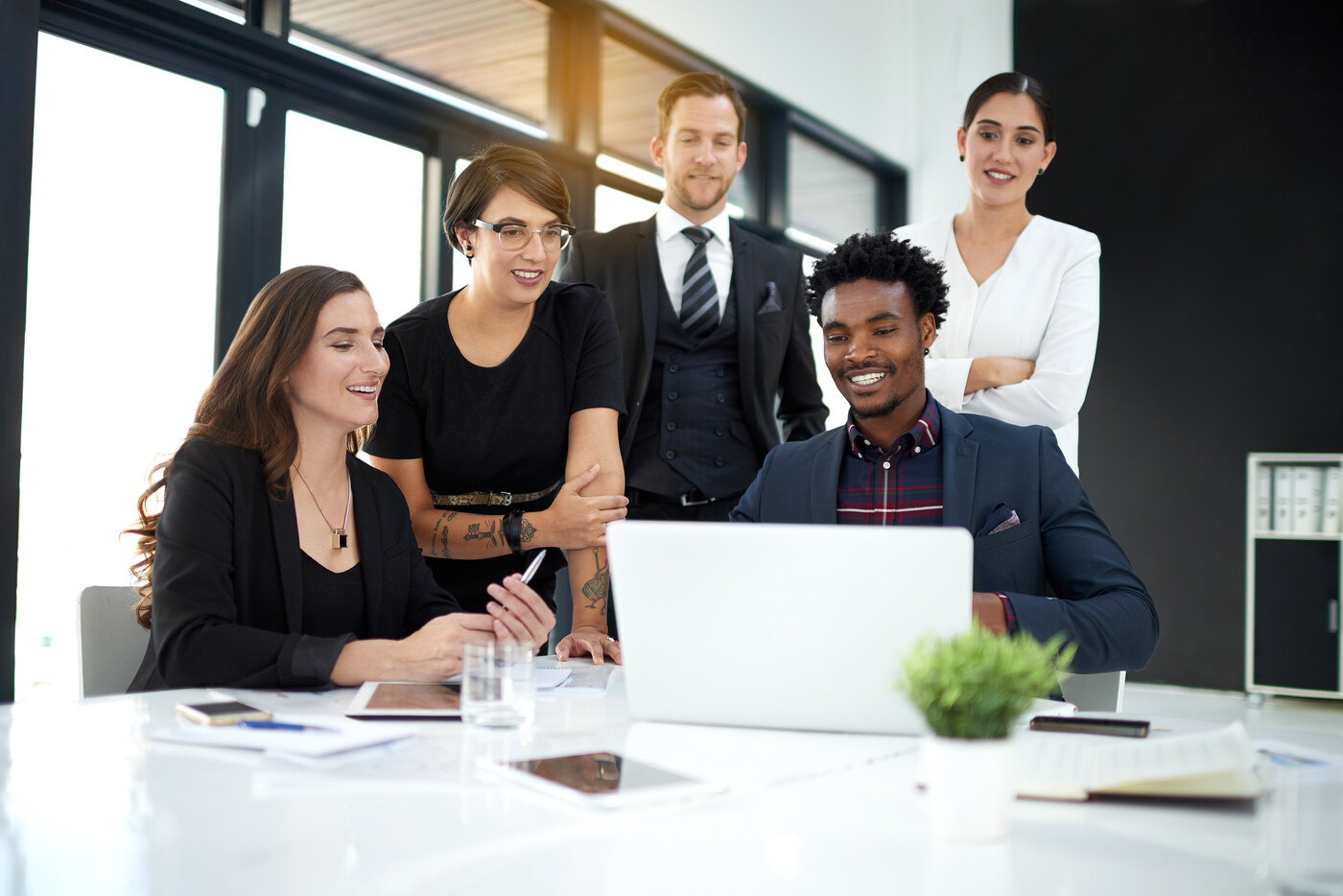 Business colleagues working together